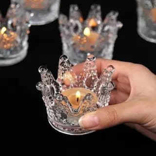جاشمعی شیشه ای طرح تاج