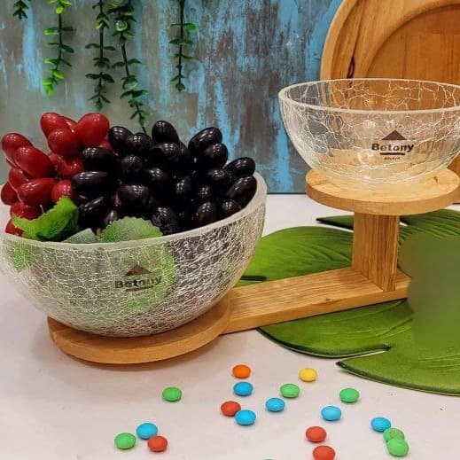 آجیل خوری ۲طبقه شیشه ای — تصویر ۳