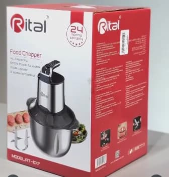 خردکن چهار لیتر کاسه استیل ریتال مدل Rital RT-1017 (اورجینال) طرح جدید — تصویر ۳