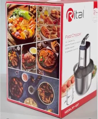 خردکن چهار لیتر کاسه استیل ریتال مدل Rital RT-1017 (اورجینال) طرح جدید — تصویر ۴