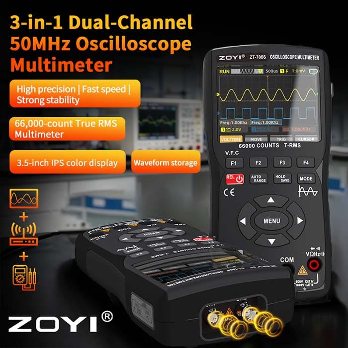 اسیلوسکوپ و مولتی متر ZOYI مدل ZT-706S