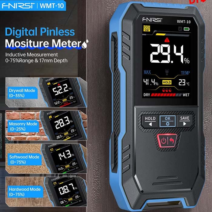 رطوبت سنج غیر تماسی دیوار و چوب FNIRSI مدل WMT-10 — تصویر ۴