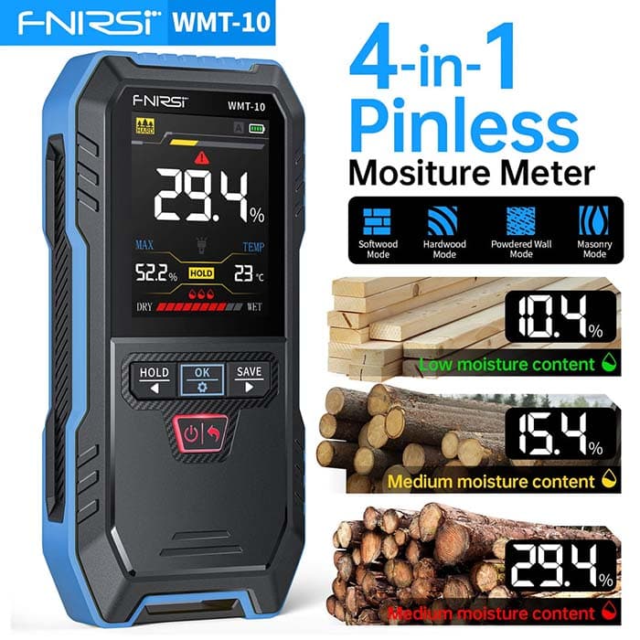 رطوبت سنج غیر تماسی دیوار و چوب FNIRSI مدل WMT-10 — تصویر ۳