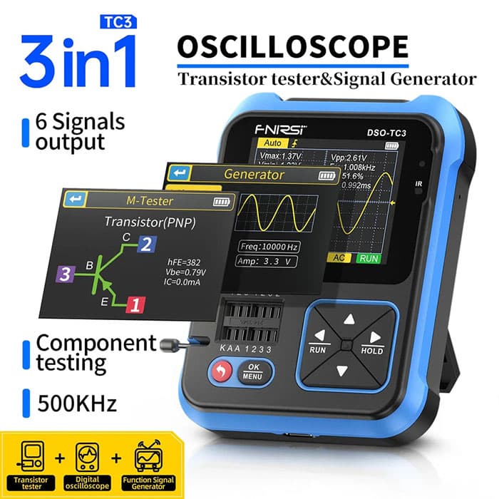 اسیلوسکوپ، تستر و سیگنال ژنراتور FNIRSI مدل DSO-TC3 — تصویر ۴