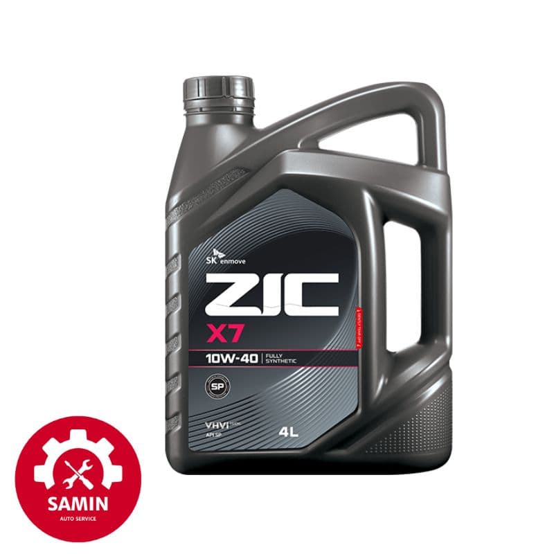 روغن موتور زیک ZIC X7 10W40 چهار لیتری – فول سنتتیک با فناوری VHVI و سطح کیفی API SP | تعویض رایگان درب فروشگاه سامین
