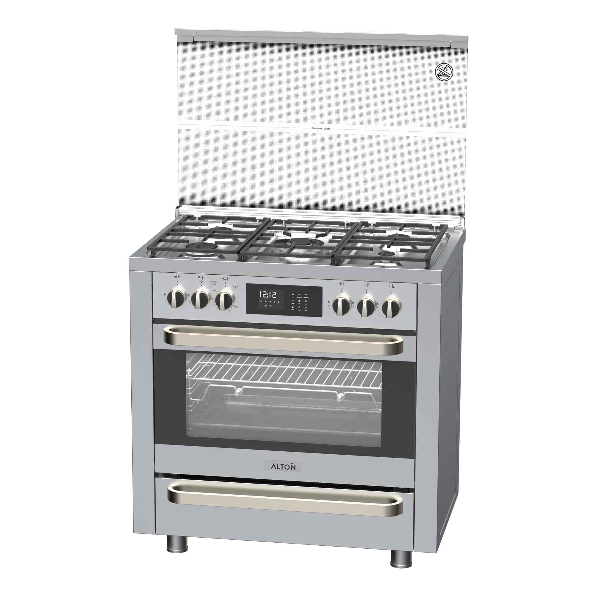 اجاق گاز مبله فردار التون مدل MX5S استیل ۵ شعله تایمر دیجیتال