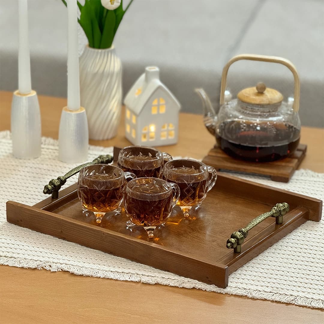 سینی چوبی دستگیره عثمانی — تصویر ۳