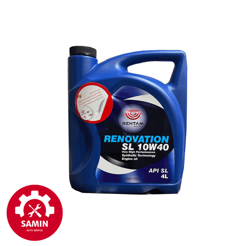 روغن موتور بهتام رنوویشن 10W40 API SL چهار لیتری| تعویض رایگان درب فروشگاه
