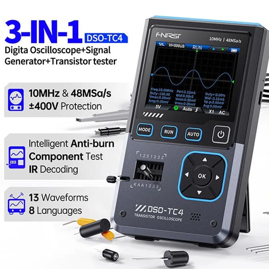 اسیلوسکوپ، تستر و سیگنال ژنراتور FNIRSI مدل DSO-TC4