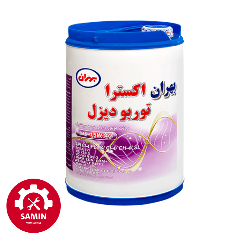 روغن موتور دیزلی بهران اکسترا توربو دیزل 15W40 با سطح کیفی API CI4PLUS بیست لیتری