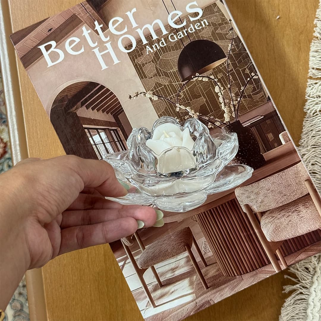 شمعدان کریستالی گل رز — تصویر ۴