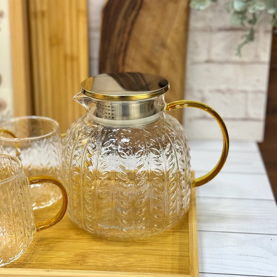 ست پارچ و لیوان و سینی پیرکس گندم — تصویر ۳