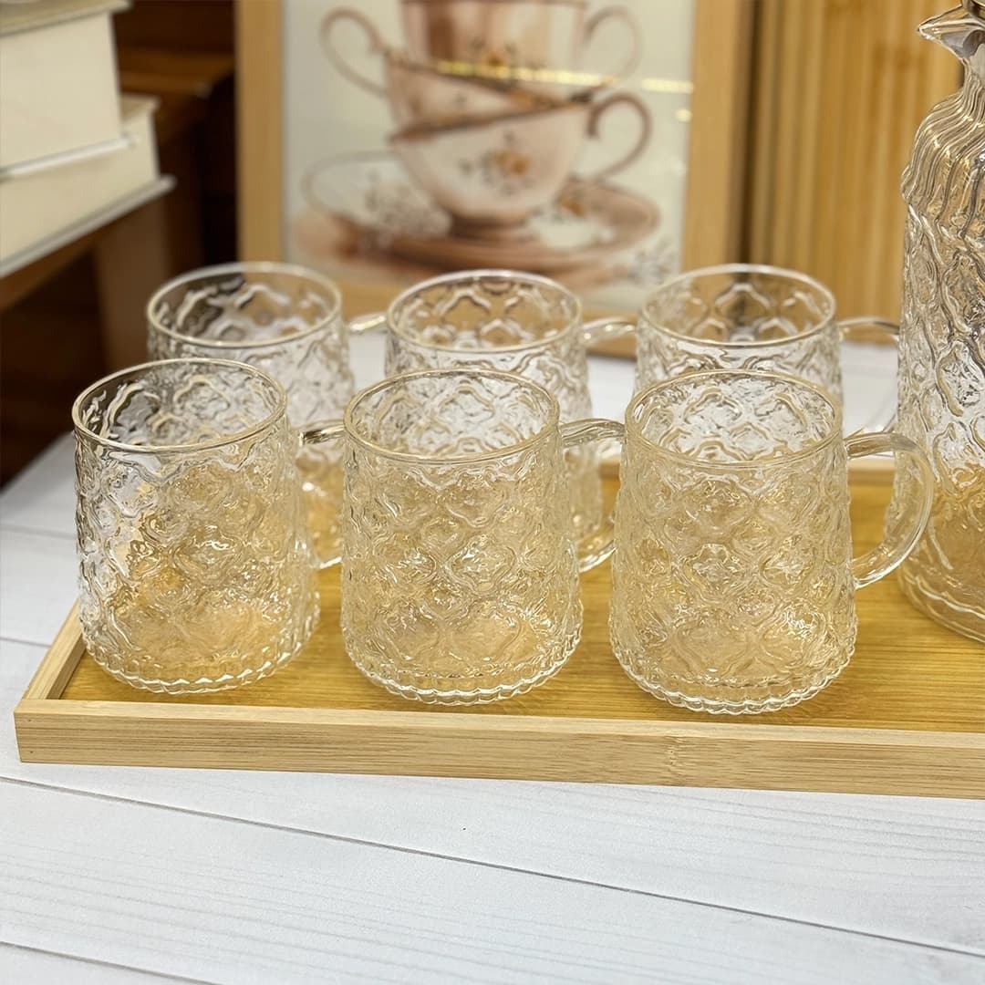 ست پارچ و لیوان و سینی پیرکس پنجره — تصویر ۵