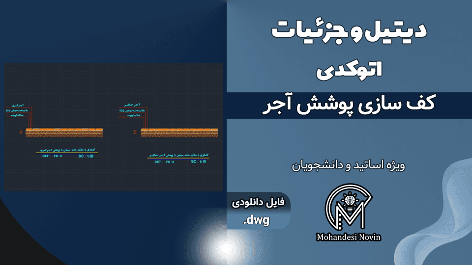دیتیل و جزئیات کف‌سازی پوشش آجر – فایل اتوکد DWG | آجر گری و آجر جالیز