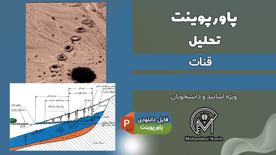 پاورپوینت قنات – 40 اسلاید کامل و قابل ویرایش | سیستم آبیاری سنتی ایران
