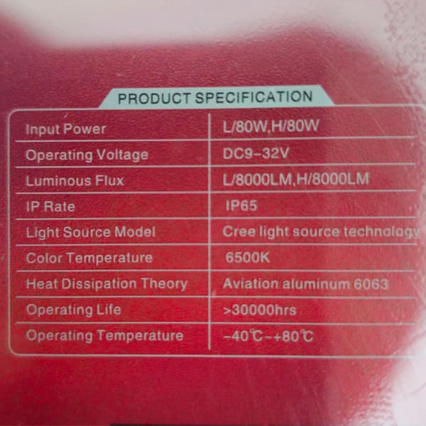 هدلایت LED برند توبیز مدل TY-80 Max توان پایدار 80 وات — تصویر ۳