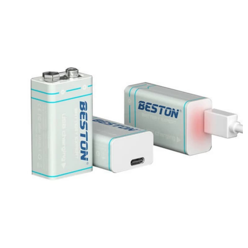 باتری شارژی کتابی 9V و 400mA با شارژر تایپ C برند BESTON — تصویر ۲