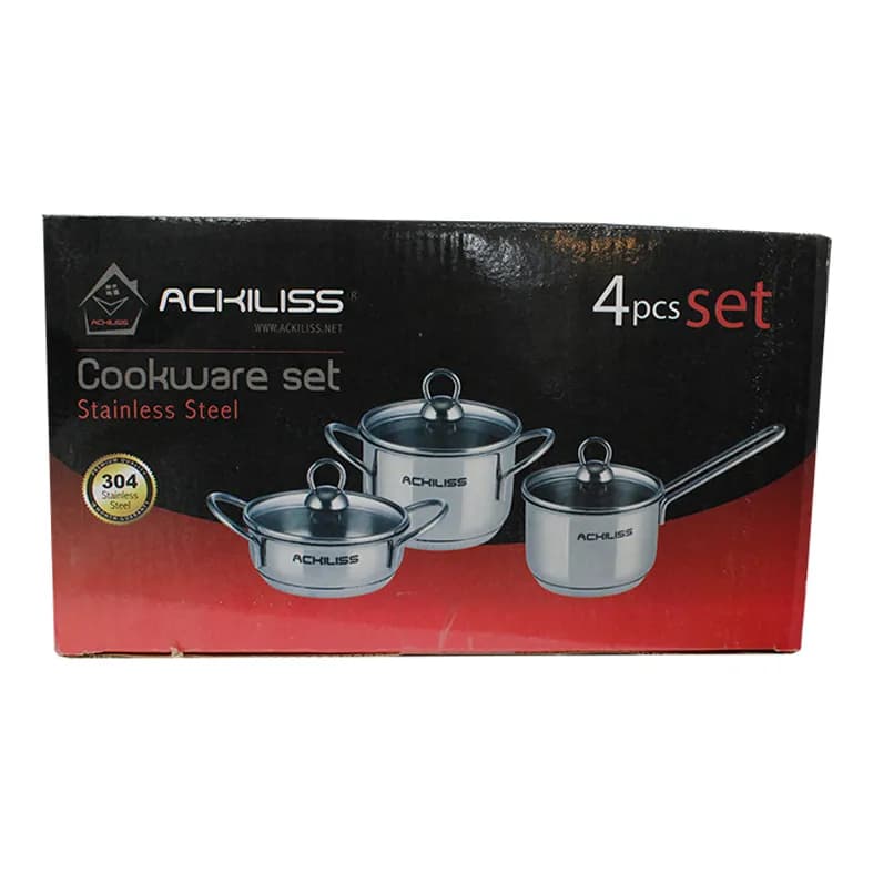 ظرف غذا استیل 4 تیکه برند ACKILISS — تصویر ۳