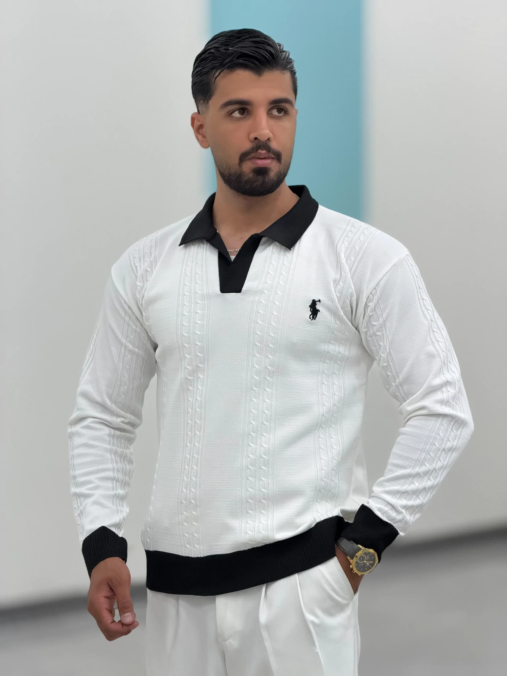 پولوشرت بافت مردانه P00105 — تصویر ۴
