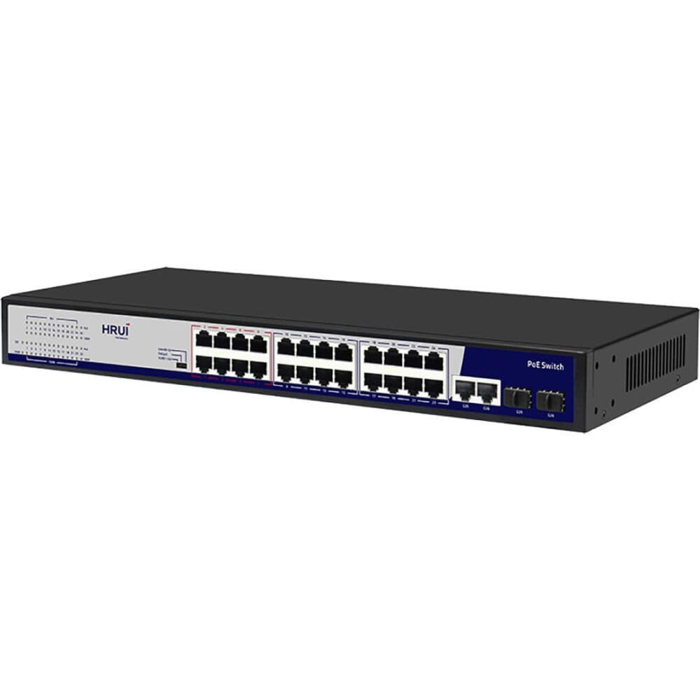 سویچ شبکه POE برند HRUI مدل HR901-AF-2422GS-300