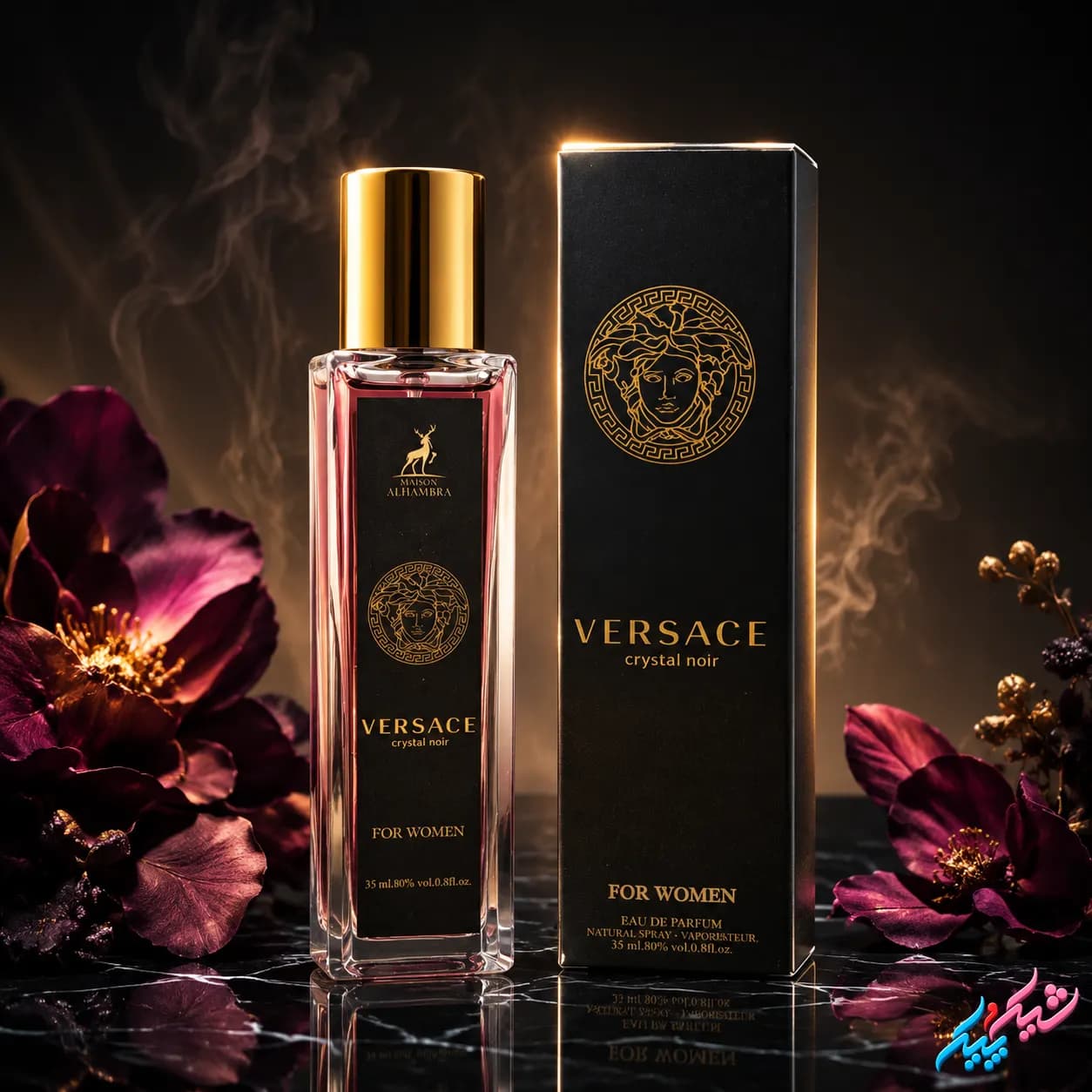 ادکلن ورساچه کریستال نویر الحمبرا اصل 35ml ادوپرفیوم گرم و مرموز