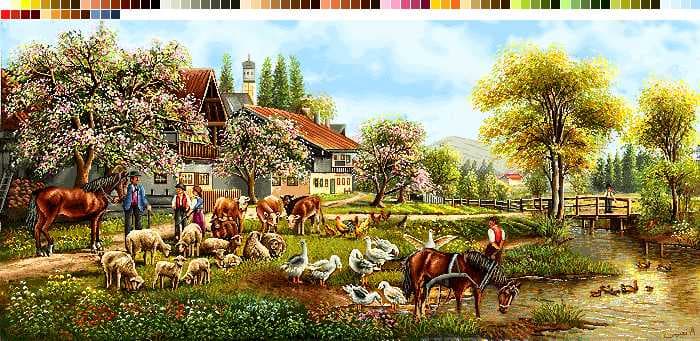 نخ و نقشه تابلوفرش طرح روز زیبا