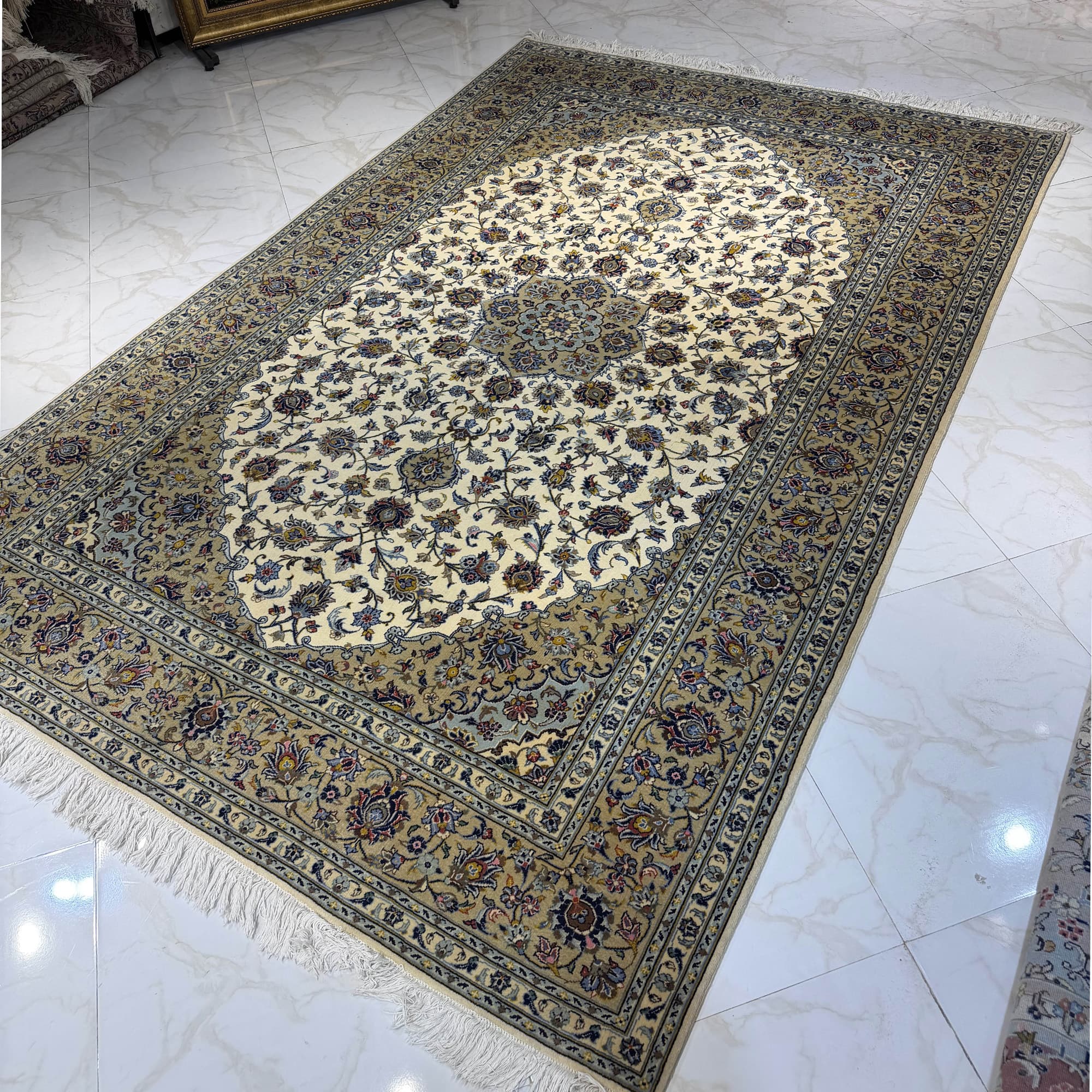 فرش جفت 6 متری کرک کاشان کد 1100162 — تصویر ۳