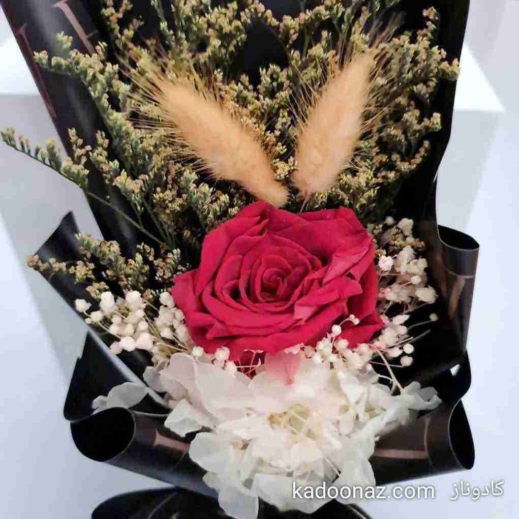 دسته گل رز جاودان آتش عشق — تصویر ۶