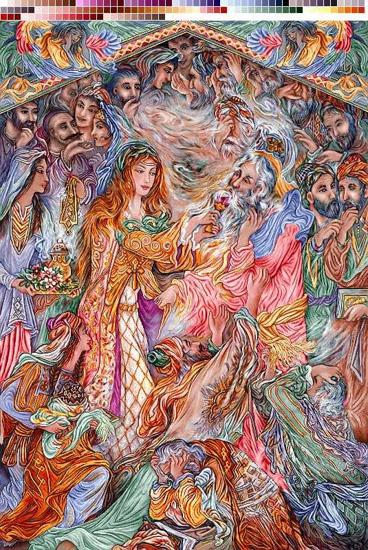 نخ و نقشه تابلوفرش طرح رنج نیک فرجام