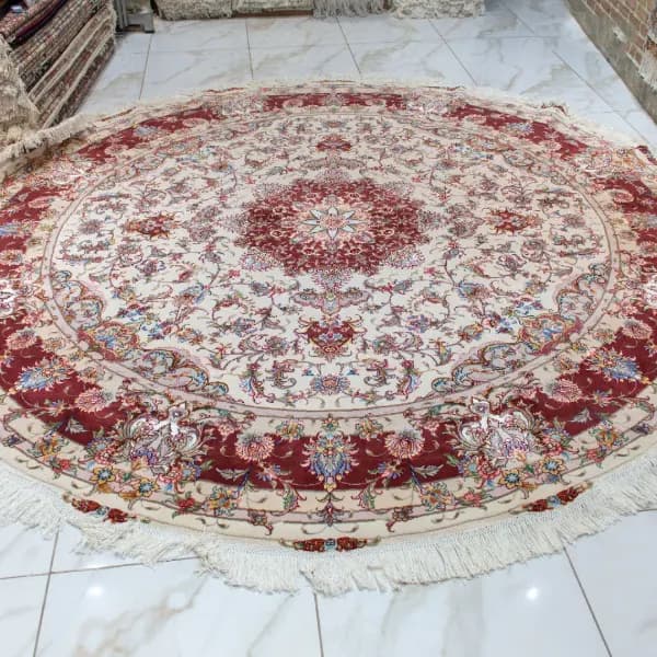 فرش دستباف دایره 3 متری علیا کد1100331 — تصویر ۲