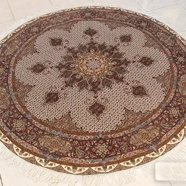 فرش دستباف دایره ماهی نقشه کمال قطر 1.5 الملک کد 1100330