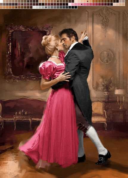 نخ و نقشه تابلوفرش طرح تانگوی عاشقانه
