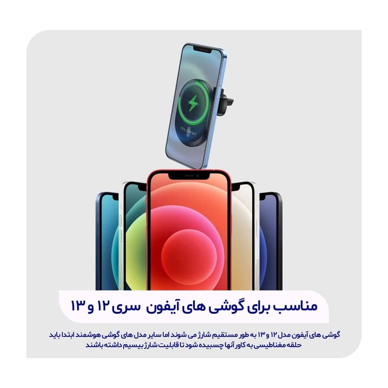 پایه نگهدارنده گوشی موبایل بروفون مدل BH201 WIRELESS 15W — تصویر ۳