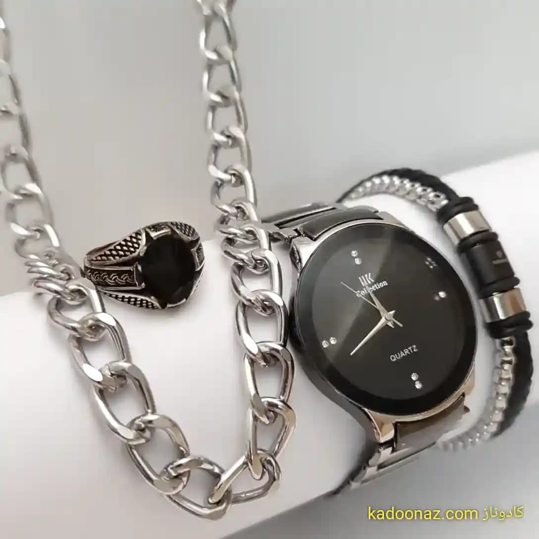 ست هدیه مردانه آرژین (ساعت، دستبند، گردنبند، انگشتر)