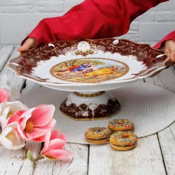شیرینی خوری گرد پایه دار کد 6067