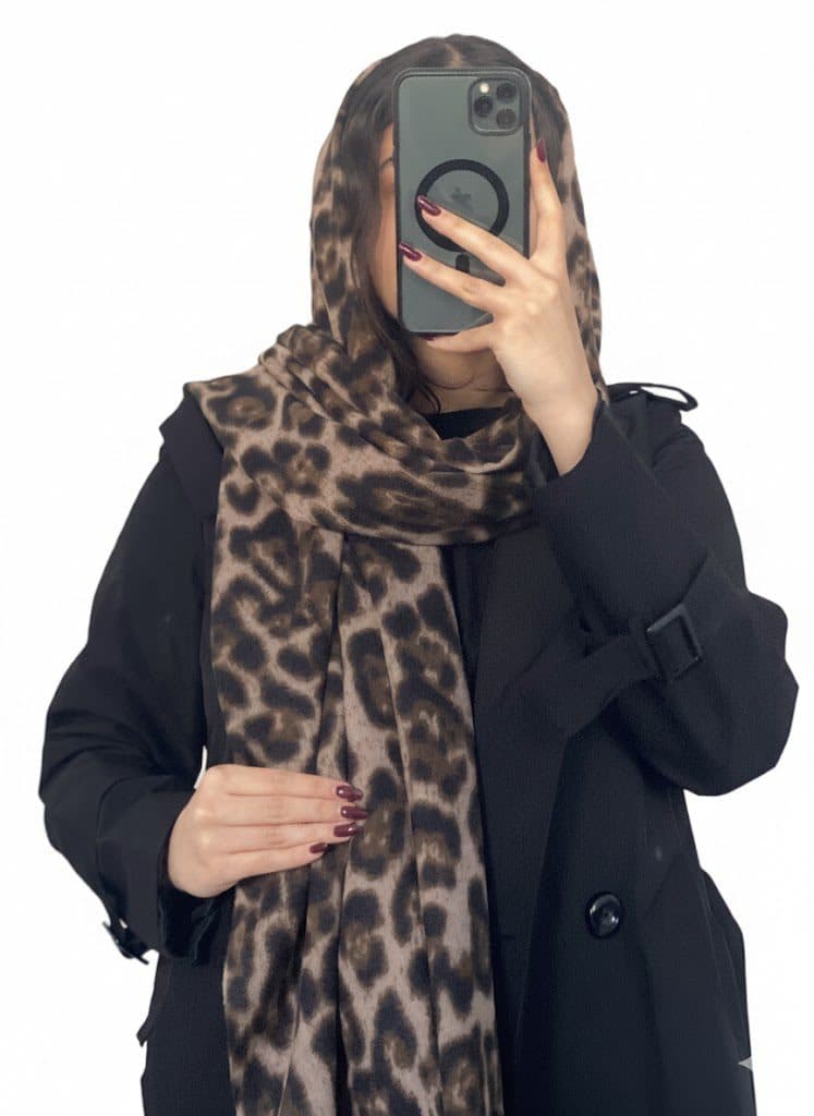 شال موهرکشمیر زنانه واراتی پلنگی — تصویر ۲