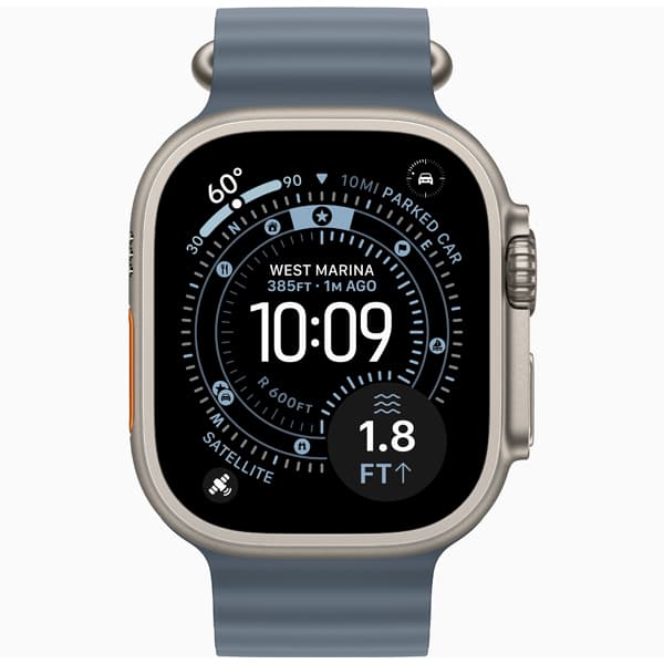 ساعت اپل اولترا 3 Apple Watch Ultra 3 Natural Titanium Case with Anchor Blue ocean Band، ساعت اپل اولترا 3 بدنه تیتانیوم نچرال و بند اوشن آبی — تصویر ۳