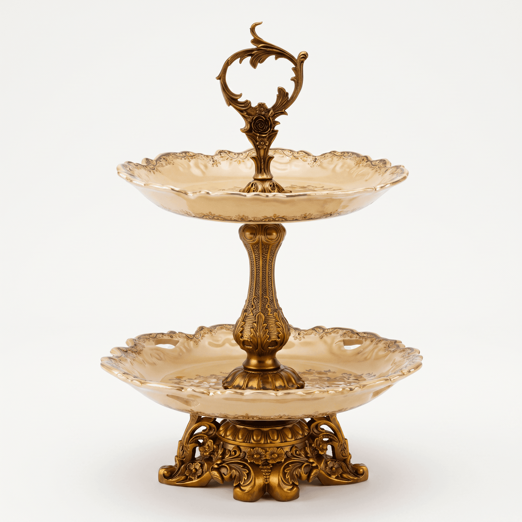 شیرینی خوری دو طبقه دسته دار زیر خاکی کد 8050