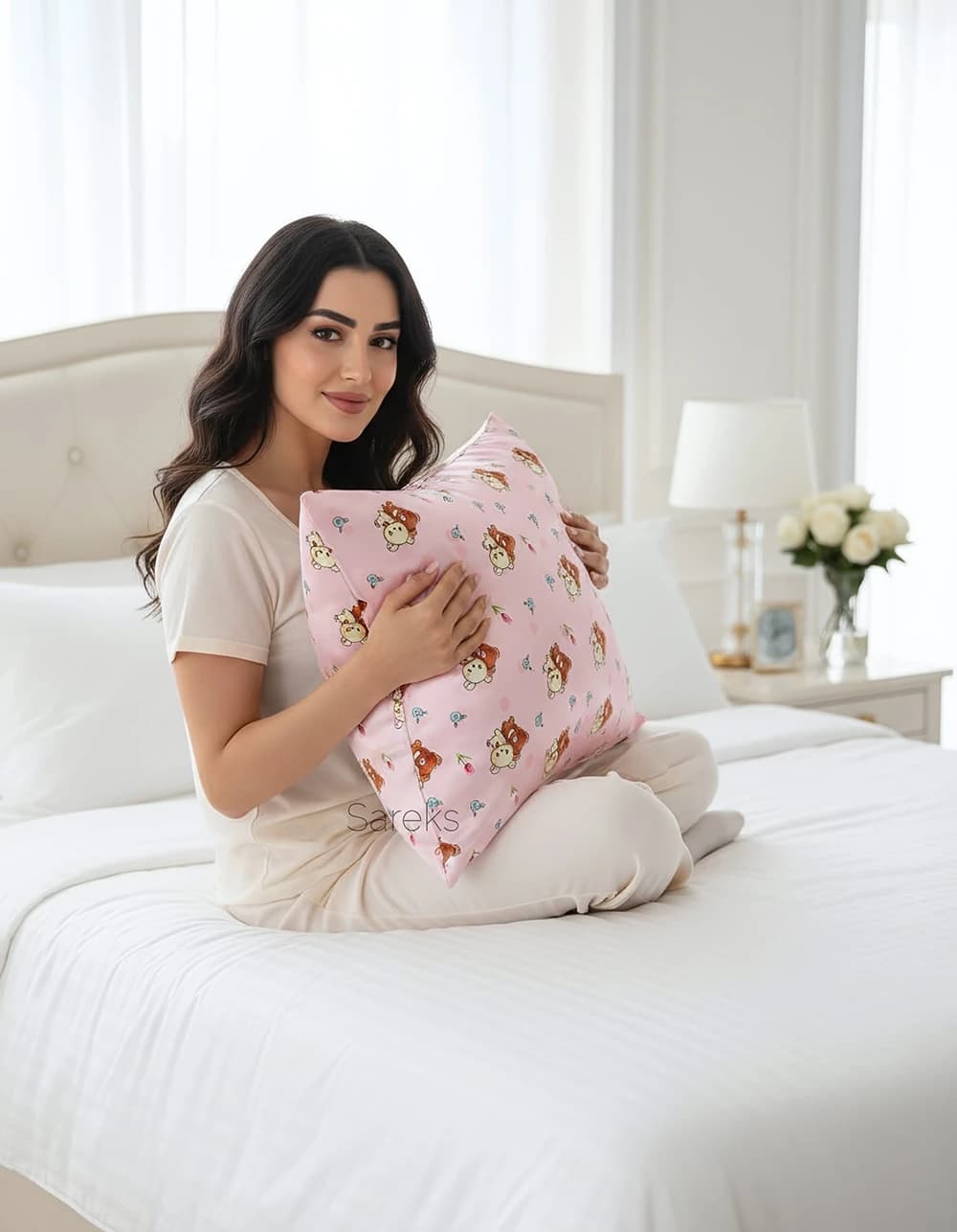 روبالشی ساتن ابریشم طرح ریلاکوما