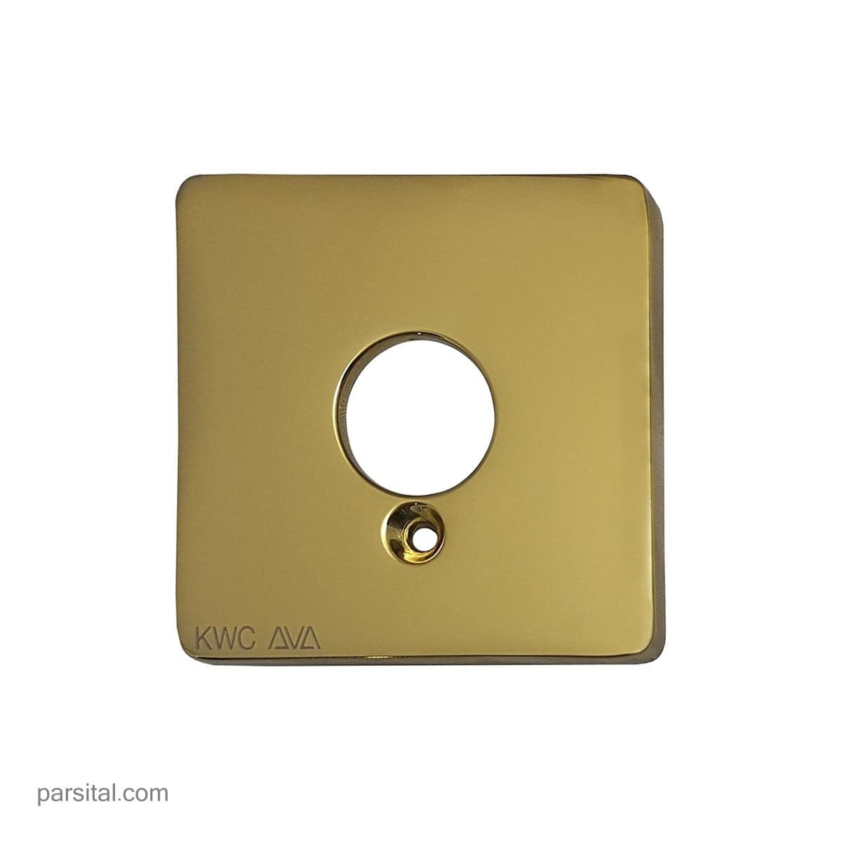 صفحه (پلاک) توکار 74×74 کی دبلیو سی مدل آوا طلایی PVD (توالت و وان پرکن)