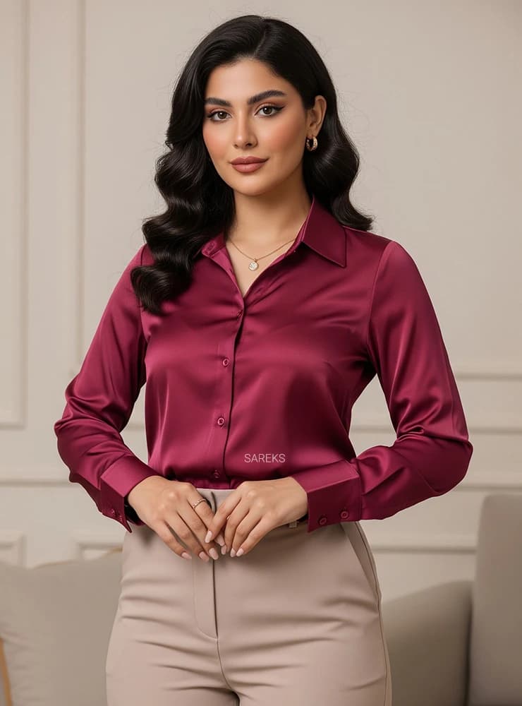 شومیز زنانه ساتن ابریشم رنگی