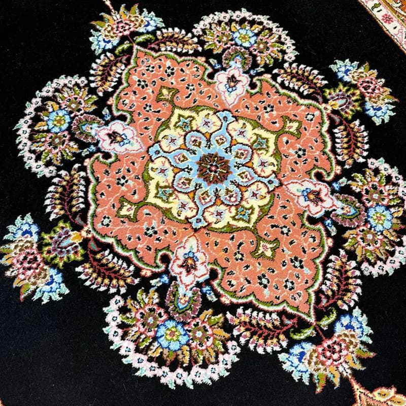 قالیچه کاشان (کرک ابریشم) کد 110092 — تصویر ۴
