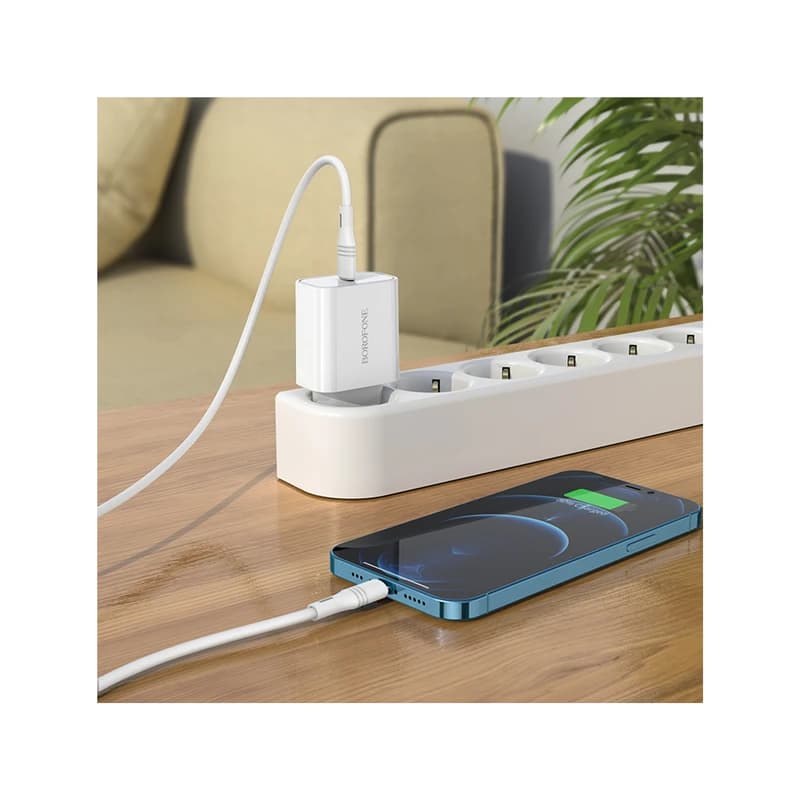 شارژر دیواری بروفون مدل BA57A PD 20W به همراه کابل تبدیل لایتنینگ — تصویر ۳