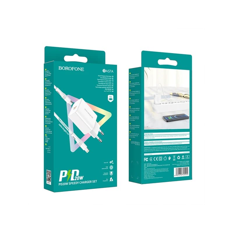 شارژر دیواری بروفون مدل BA57A PD 20W به همراه کابل تبدیل لایتنینگ — تصویر ۸