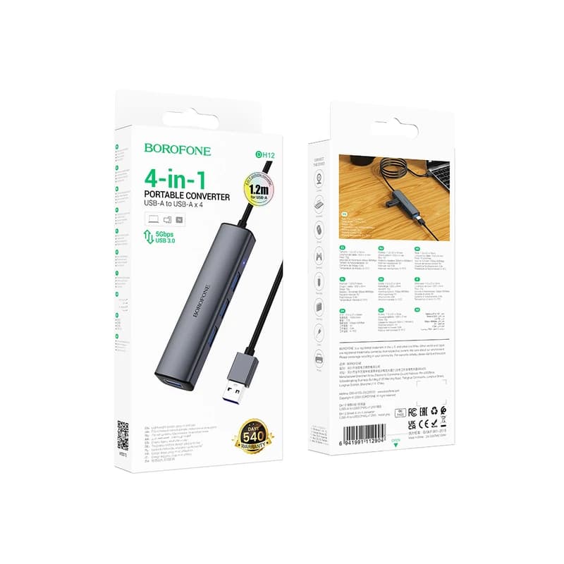 هاب 4 پورت USB-A بروفون مدل DH12 4IN1 — تصویر ۳