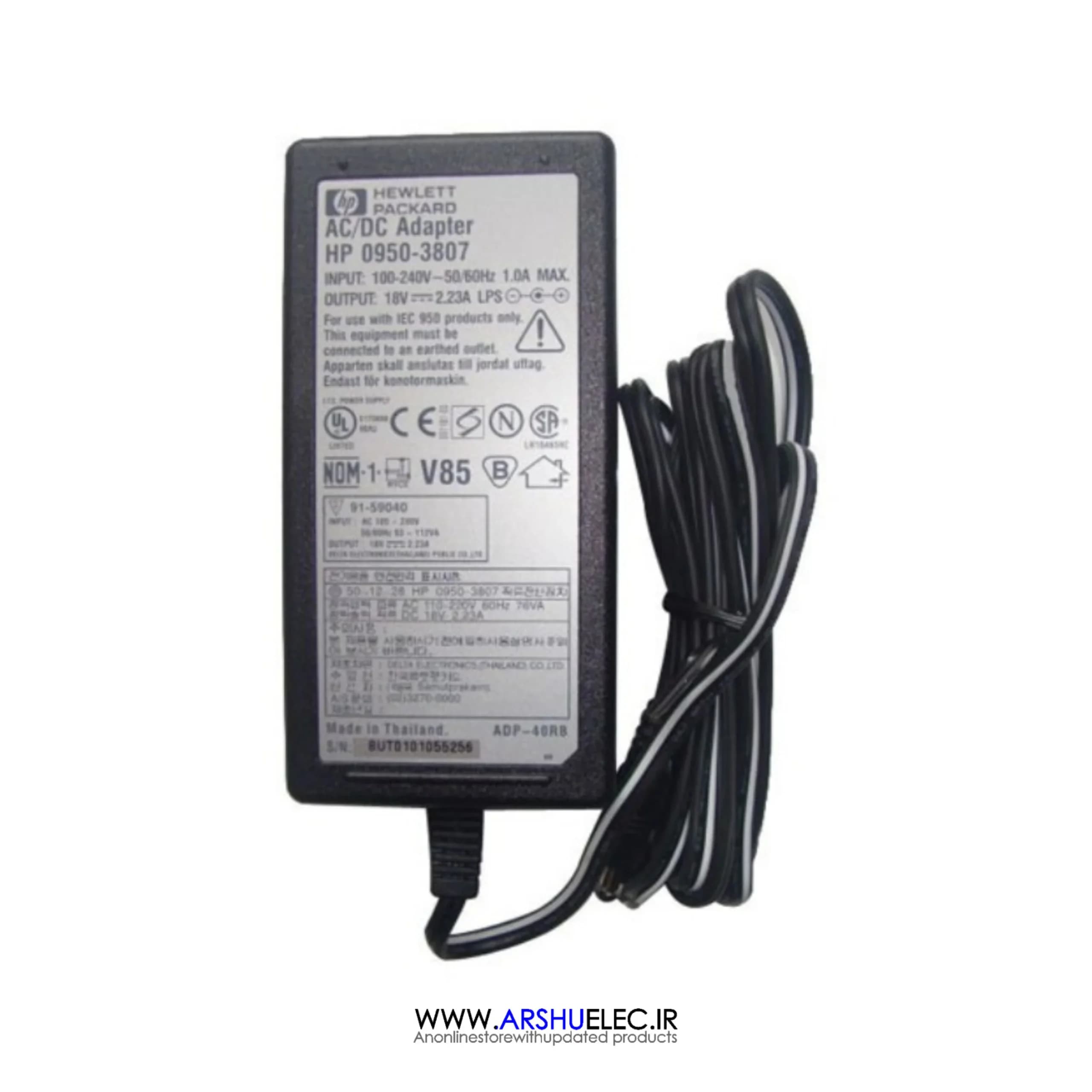 آداپتور پرینتر اچ پی 18 ولت 2.23 آمپر مدل HP 0950-3807 مناسب پرینترهای HP DeskJet | Photosmart