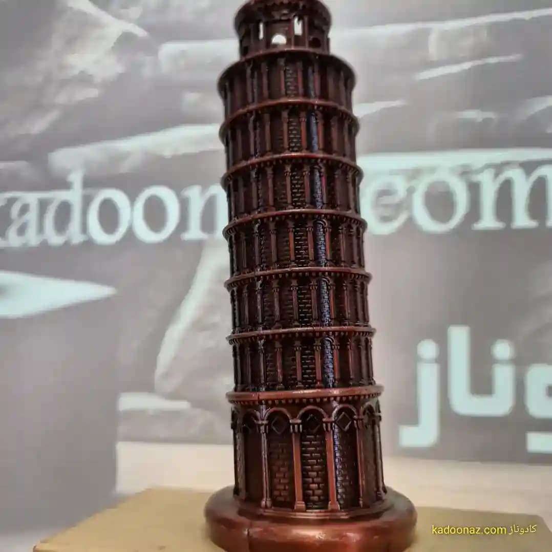 ماکت فلزی برج کج پیزا ایتالیا – رنگ برنزی سایز ۲۰سانت — تصویر ۳