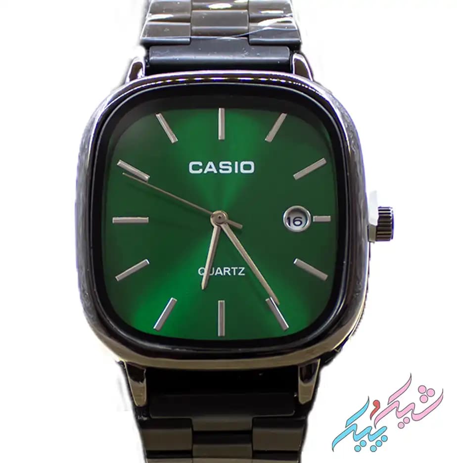 ساعت مچی مردانه اولد مانی طرح کاسیو با صفحه سبز و بند مشکی برند Casio — تصویر ۲