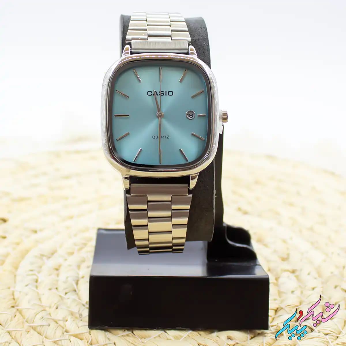 ساعت مچی مردانه اولد مانی طرح کاسیو با صفحه تیفانی و بند استیل و تقویم فعال برند Casio — تصویر ۳