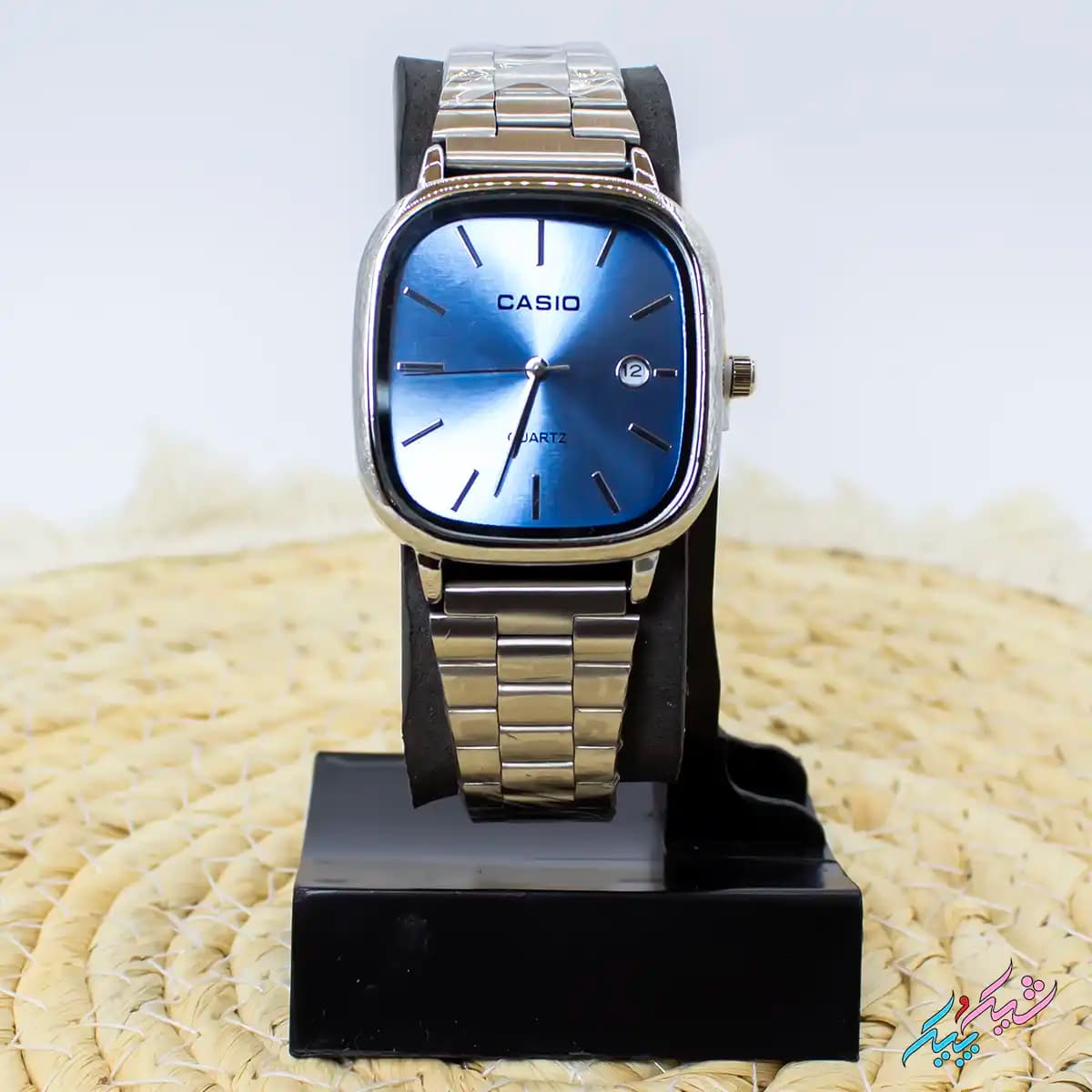 ساعت مچی اولد مانی طرح کاسیو مردانه با صفحه آبی و بند استیل برند Casio — تصویر ۳